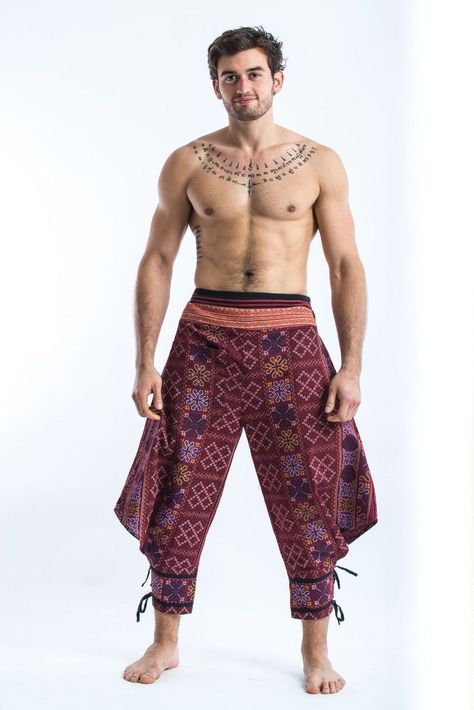 Harem Pants Men, Flannel Fashion, Mens Flannel, Ankle Straps, Wordpress Blog, Over 60, Costume Design, Batik, Harem Pants