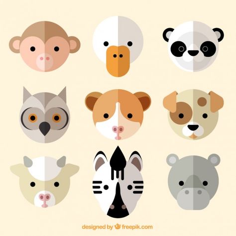 Animal Icon Design, Baby Animal Art, Adobe Illustrator Graphic Design, Animal Icon, Graphic Design Tutorials, Flat Illustration, Animal Illustration, Flat Design, Cartoon Design