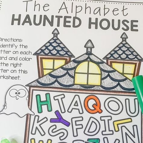 Jessica Garza | Preschool Activities on Instagram: "This haunted house alphabet mat is a fabBOOlous way to kick off the Halloween season this October! Get ready for a ghostly good time with these invisible ink ghost printables. To play simlply:⁣⁣
⁣⁣
👻Write a letter on each ghost with invisible ink then⁣⁣
👻Toss them in a sensory bin or hang them around your room for added gross motor fun!⁣⁣
⁣⁣
Then use the UV light on the pen to reveal the hidden letter. Your little ones will love hunting for these spirits and identifying the letter on each one! If you don't have an invisible ink pen, I have a link for some GREAT ones orrrr you can use the prewritten alphabet ghost cards also included in this cute freebie *Link in bio*⁣⁣
#iloveteaching  #mypreschooler #finemotorskills #falliscoming #iteac Invisible Ink Pen, Write A Letter, Invisible Ink, Fall Is Coming, Sensory Bin, Gross Motor, Sensory Bins, Ink Pen, Halloween Season