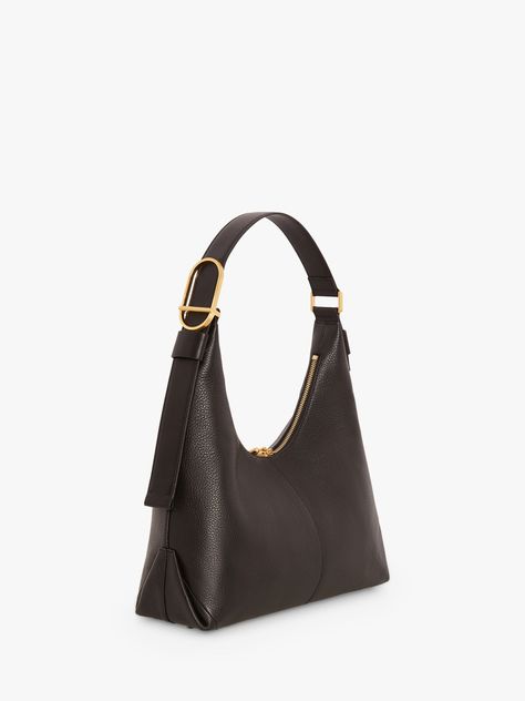 When the weekend rolls around, tote around slouchy style with this hobo bag from Jasper Conran London.  Crafted from premium leather, it fastens with a zip for extra security and has various storage options with its interior and exterior zip pockets. Hobo Bag Aesthetic, Black Hobo Bag, Handbag Ideas, Purse Design, Mini Skirt Style, Hobo Tote Bag, Slouchy Bag, Jasper Conran, Fashion Content