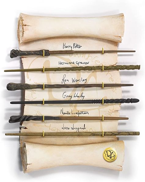 Amazon.com: The Noble Collection Harry Potter Dumbledore's Army Wand Collection - Set of 6 Prop Replica Wands on 17in (44cm) Resin Scroll Display - Officially Licensed Film Set Movie Props Gifts : Toys & Games Harry Potter Wand Display, Harry Potter Muggle, Harry Potter Display, Harry Potter Wands, Noble Collection Harry Potter, Dumbledore's Army, Harry Potter Props, Harry Potter Dumbledore, Wand Holder