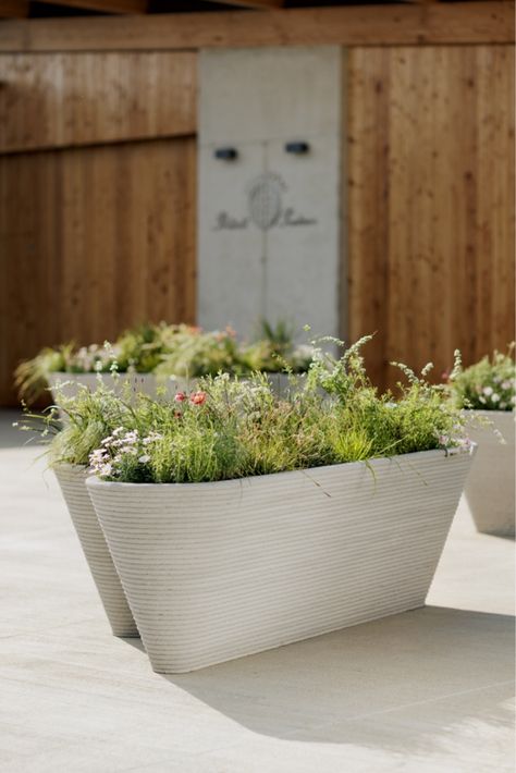 One of the world's first mass-produced planters made with 3D concrete printing technology, designed primarily for public spaces.🪴 Concrete Printing, Mt Sinai, Tourism Design, Art Shopping, Architecture Program, Concrete Bench, Outdoor Planter, Concrete Pots, Urban Furniture