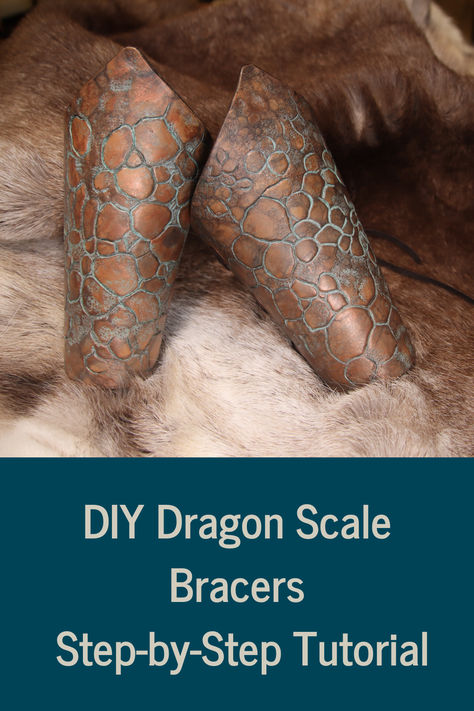 In this video, Daniel Reach from the Leatherverse demonstrates how to create Dragon Scale Bracers that are perfect for your next Ren Faire! He uses the Bubble Dye technique to create the dragon scale pattern, then creates a 3D effect using tooling and carving. Add some paint in your choice of color, and your bracers are ready to go! Cowboy Boot Purse, Steampunk Dragon, Ren Faire Outfits, 3d Dragon, Diy Leather Projects, Ren Fair, Ren Fest, Bowhunting, Scale Pattern