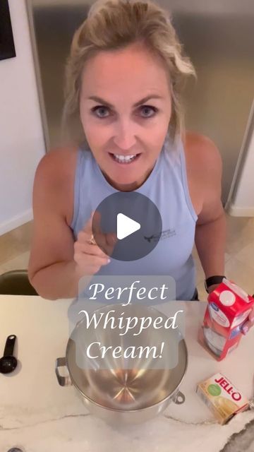 Marian Holden on Instagram: "I used to worry about the whipped cream getting runny when I served a pie. The magic bullet is that 1/2 packet of instant vanilla pudding. It really gives the whipped cream some body and thickens it enough that it holds its form. And, of course, it is delicious! 😋 this hack is a game changer in the whipped cream department! PERFECT WHIPPED CREAM 2 1/2 c. Heavy Cream 5 TBSP sugar 1 tsp vanilla 1/2 package Instant Vanilla Pudding Mix on low speed first to blend ingredients. Then whip on highest speed for 2 minutes. Voila! Perfect whipped cream every time! #designerstouch #recipe #whippedcream #dessert #dessertrecipes #desserts #pie #vanillapudding" Whipped Cream And Pudding, Desserts Pie, Perfect Whipped Cream, Recipes With Whipping Cream, Making Whipped Cream, Pie Day, Pie Tops, Trifle Recipe, Vanilla Pudding Mix