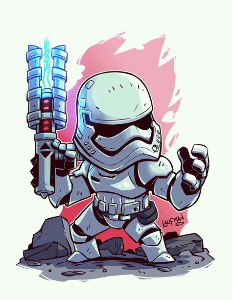 Stormtrooper Star Wars Tumblr, Derek Laufman, Star Wars Cartoon, Chibi Marvel, Star Wars Character, Star Wars Drawings, Star Wars Tattoo, Storm Trooper, Chibi Characters