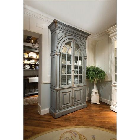 Transitional China Cabinet, Dark Grey China Cabinet, Hooker Library Cabinet, Modern Frmhouse China Cabinet Large, Built In China Cabinet, Furniture Anchors, Regency House, Cabinet Inspiration, Rome Art