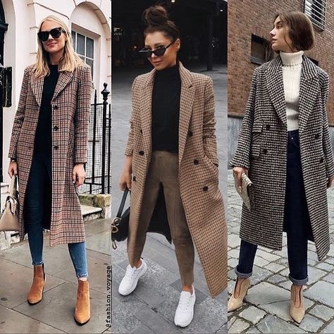 Checkered Coats For Women, Checkered Coat Outfit Winter, Checkered Trench Coat Outfit, Checkered Trench Coat, Check Coat Outfit, Long Plaid Coat Outfit, Checkered Coat Outfit, Plaid Trench Coat Outfit, Checked Coat Outfit