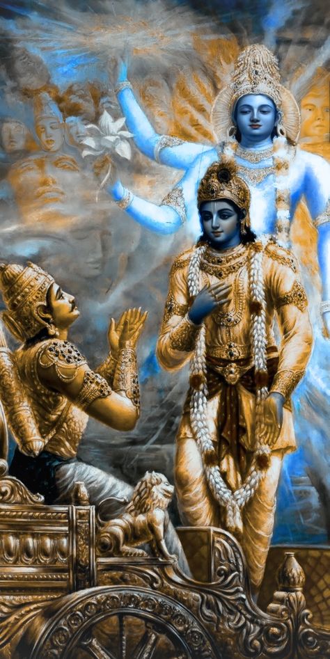 Vishwaroop Bhagwat Geeta, The Bhagavad Gita, Krishna Avatar, God Krishna, Shree Krishna Wallpapers, Indian Mythology, Bhakti Yoga, The Mahabharata, Krishna Hd