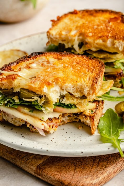 The Ultimate Cheddar Apple Sandwich | Ambitious Kitchen Fall Veggie Sandwich, Vegetarian Sourdough Sandwich, Dijon Mustard Sandwich, Sweet And Savory Sandwich, Veggie Panini Sandwiches, Loaded Veggie Sandwich, Football Sandwich Ideas, Vegetarian Sandwich Recipes Cold, Vegetarian Italian Sandwich