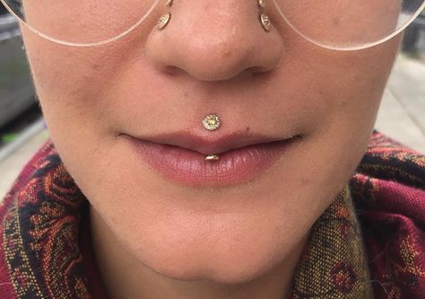 CowPök ✨ BVLA WEBSTORE’s Instagram post: “We loveeeeee this healed vertical philtrum piercing! Topped with a very sparkly Halo from our friends at @sleepinggoddessjewelry! ✨” Vertical Philtrum Piercing, Vertical Philtrum, Philtrum Piercing, Piercing Inspo, Body Modification, Body Modifications, Web Store, Nostril Hoop Ring, Tattoos And Piercings