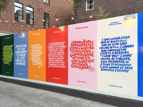 Timothy Goodman has a lot of feelings. Maybe you've seen them plastered across the wall of a building in downtown New York City. Or perhaps you've worn them on Rollup Design, Timothy Goodman, Visuell Identitet, 타이포그래피 포스터 디자인, Salou, Environmental Design, Corporate Design, Design Graphique, Design Layout