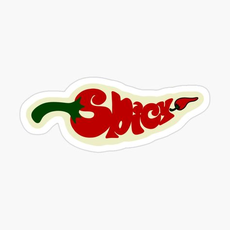 Spicy Chilli Pepper by thesecurvylines | Redbubble #redbubble #stickers #food #spicy #chilli #pepper #vegetables #illustration #digitalart #glossy #aesthetic #retro #vintage #font #textoutline #design Spicy Logo Design, Chili Pepper Aesthetic, Chilli Aesthetic, Chili Aesthetic, Chilli Logo Design, Chilli Illustration, Spicy Stickers, Chili Illustration, Spicy Logo