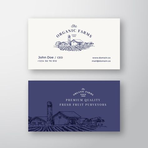 Farmhouse Logo, Rustic Branding, Farm Landscape, Buisness Cards, Vintage Business Cards, Landscaping Business, Flyer Design Inspiration, Hand Building, Landscape Abstract