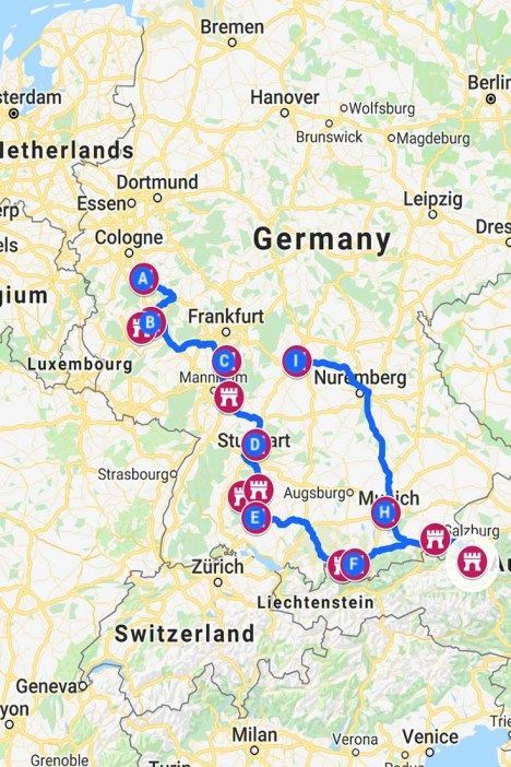 Looking for the best castles in Southern Germany? This itinerary has 17 of the most beautiful castles & palaces, with a map, itinerary & guide to help you. Castles In Germany, Germany Travel Destinations, German Travel, Germany Vacation, European Road Trip, Itinerary Planner, Southern Germany, Road Trip Europe, Germany Map