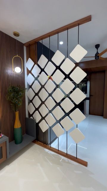 home decor interior design Living Room Partition Design Small Spaces, Modern Partition Wall Room Dividers, Wallpaper Living Room Accent Wall, Glass Partition Designs, Modern Partition, Modern Partition Walls, Wall Partition Design, Glass Partition Wall, Latest Living Room Designs