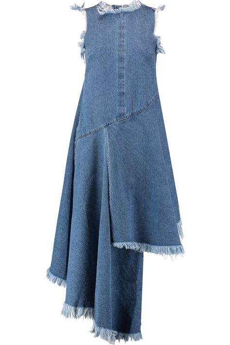 Blue Asymmetrical Dress, Fitted Denim Dress, Asymmetrical Dresses, Double Layer Dress, Blue Denim Dress, Dress Denim, Layered Dress, Zipper Dress, Cloth Dress