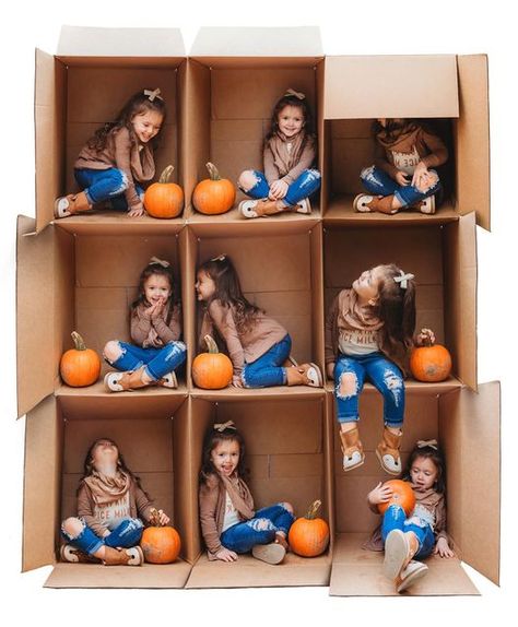 Easy Fathers Day Craft, Monthly Baby Pictures, Cardboard Box Crafts, Montage Photo, Fall Family Photos, Christmas Photoshoot, School Photos, Fall Pictures, Fall Family