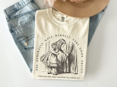 Alice in Wonderland Shirt Alice in Wonderland Quote Gift for Book Lover Tshirt for Teacher Librarian Tee Vintage Academia Comfort Colors - Etsy Alice In Wonderland Shirt, Alice In Wonderland Shirts, Alice In Wonderland Quote, Vintage Academia, Alice And Wonderland Quotes, Teacher Librarian, Wonderland Quotes, Gift For Book Lover, Gift Quotes