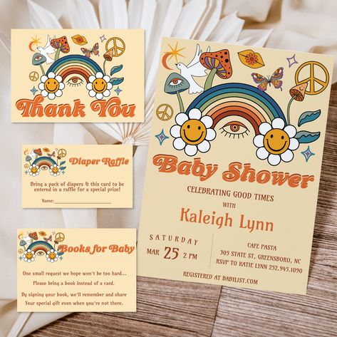 Hippie Baby Shower Ideas, Retro Baby Shower Ideas, Peace Sign Party, Hippy Baby, Hippie Baby Shower, Retro Baby Showers, Halloween Cake Topper, Daisy Party, Hippie Baby