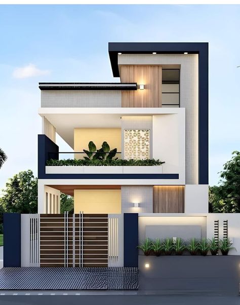 Bunglows Design Modern, House Colour Exterior Indian, Bunglow Elevation Modern, Modern Indian House Design, House Elevation Design Indian, Boundary Design, Home Front Design, House Exterior Design Indian, House Structure Design