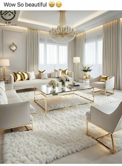 Luxury Living Room Decor, Elegant Living Room Decor, Latest Living Room Designs, Living Room Design Inspiration, Living Room Design Decor, Elegant Living Room, White Furniture, Decor Home Living Room, Living Room Decor Apartment