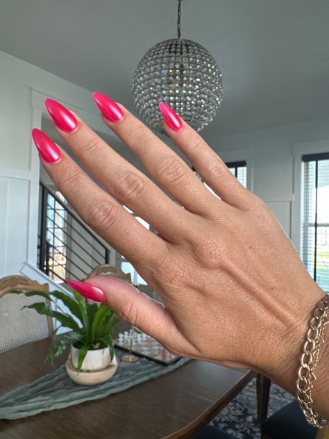 Pink chrome Barbie nails Barbie Chrome Nails, Strawberry Chrome Nails, Hot Pink Chrome Nails, Pink Holographic Nails, Pink White Nails, Barbie Nails, Pink Chrome Nails, August Nails, Prom Inspiration