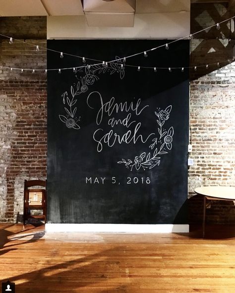 chalkboard wall Wedding Chalk Art, Chalkboard Art Wedding, Wedding Chalk, Chalkboard Wall Art, Chalk Wall, Chalk It Up, Chalkboard Wall, Chalkboard Wedding, Chalkboard Sign