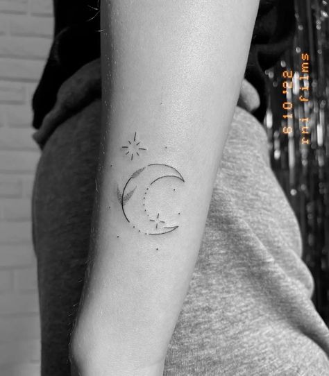 22 Spiritual Tattoo Ideas & Their Meaning - Spiritvibez Spiritual Tattoo Ideas, Moon And Stars Tattoo, Tattoo Ideas With Meaning, Flower Of Life Tattoo, Name Tattoos For Moms, Spiritual Tattoo, Mystical Tattoos, Stars Tattoo, Feminine Tattoo Sleeves