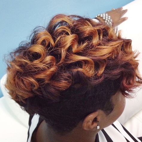 The cool thing about #shorthair, is that it can be curled so many different ways. Waves, curls, flippy, sleek??? What style trends are you liking right now and which trends would you like to just go away?  #pekelarileyonhair #2015 Understanding #real hair. #AbetterYou #haireducation #smartstylist  #healthyscalp  #beautifulhair  #beautifulCut #HairCareSalon #salonpkeducation #Education #SalonPk #Jacksonville #cut #color #letstalkaboutHair Short Hairstyles Black Women, African American Short Hairstyles, Layered Pixie Cut, Short Hairstyles For Black Women, Short Hair Styles African American, Black Women Short Hairstyles, Hair Blond, Short Box Braids, Hairstyles Black Women