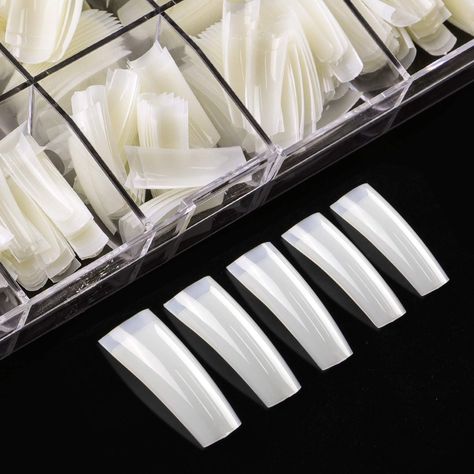 Coolmade 500pcs Artificial Acrylic Nail Tip Natural Color Full Cover False Nail Tips - Walmart.com - Walmart.com Natural French Nails, Manicure Natural, Natural Nail Tips, French Nail Tips, Natural Fake Nails, Ballerina Acrylic Nails, Colored Nail Tips, Nail Tip Designs, Nail Art At Home