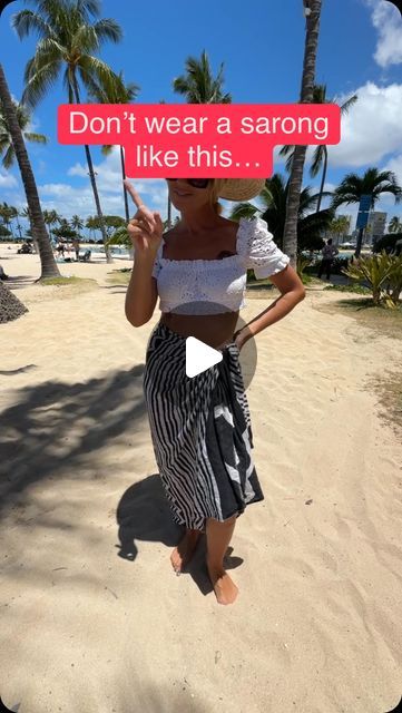 Monica D 🌺 Hawaii 🏖 Beach on Instagram: "Here’s a fun way to make a sarong / pareo skirt! Would you wear it ?
*
Wrap at around you just with one end so it’s enough fabric to tie it with the rest of the fabric on the side, you are just gonna make a tiny knot inside, shift the fabric so it covers your behind. Grab the rest of the fabric and fold the upper end down so you have a triangle, shift that back to the side and try to wrap your body with it , if you are able to tie both ends on the opposite side, I like using my coconut buckle. If you are not able to tie the ends you can just tuck them on your waist, its gonna look pretty as well. If you want to show a little bit of leg just shift the fabric around your ankles to the side .
You can wear this skirt to the beach or even to dinner wit Coconut Buckle Sarong, How To Tie Hawaiian Wrap, Diy Beach Skirt Wrap, Sarong Wrap Ideas, How To Wear A Sarong As A Skirt, How To Tie Beach Wrap Cover Up, Sarong Tie Ideas, How To Wear Sarong Wraps, How To Wrap A Sarong