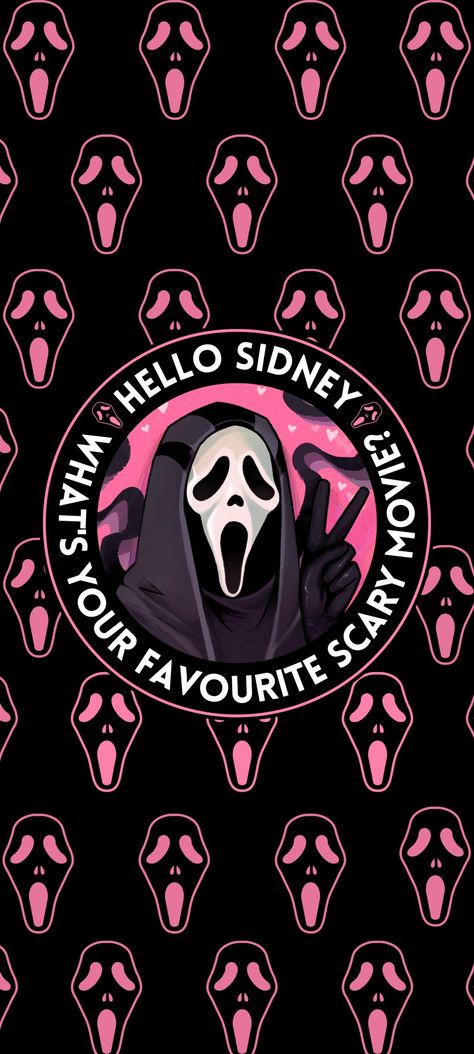 Wallpaper Backgrounds Ghostface, Neon Halloween Wallpaper Iphone, Cute Scary Wallpaper, Ghostface Iphone Wallpaper, Ghost Face Wallpapers, Scary Lockscreen, Ghost Face Background, Horror Movie Wallpaper Iphone, Pink Ghostface Wallpaper