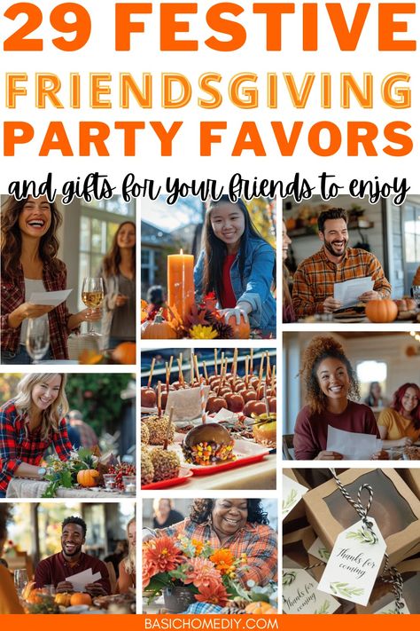 29 Festive Friendsgiving Party Favors and Gifts for Friends - Basic Home DIY Friendsgiving Gift Ideas Diy, Thanksgiving Favors Diy, Friendsgiving Gift Ideas, Friendsgiving Party Favors, Diy Friendsgiving, Thanksgiving Goodie Bag, Thanksgiving Table Favors, Dinner Party Favors, Diy Girl Gifts