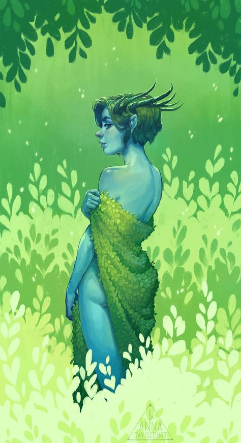 Forest Nymph, Anna Daviscourt on ArtStation at https://www.artstation.com/artwork/0kqbG Forest Nymph, Dnd Art, Arte Inspo, Arte Sketchbook, Arte Fantasy, Creature Art, Fantasy Character Design, Fantasy Creatures, Mythical Creatures