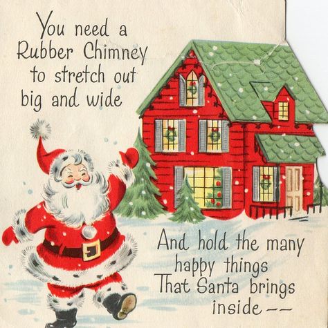 Santa Chimney, Funny Merry Christmas, Santa Faces, Christmas Kitsch, Merry Christmas Greeting Card, Photo Christmas Cards, Kitsch Christmas, Vintage Christmas Greeting Cards, Merry Christmas Funny