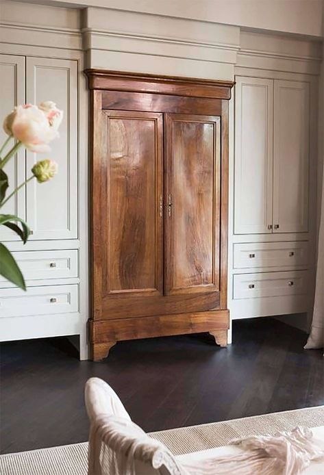 Bedroom Built Ins, Antique Wardrobe, Antique Armoire, Bedroom Armoire, Wall Closet, Build A Closet, Fitted Wardrobes, Wardrobe Armoire, Dressing Rooms