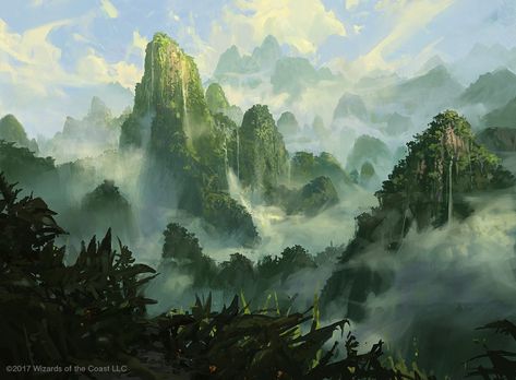 Unclaimed Territory by Dimitar Land Wallpaper, Magic Land, Jungle Art, Rpg Map, Landscape Concept, Fantasy City, Fantasy Setting, Fantasy Places, Landscape Scenery