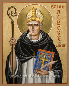 Albert the Great | Catholic Christian Religious Art - Icon by Joan Cole - From your Trinity Stores crew, "St. Albert the Great please pray for us!" St Albert The Great, Art Terms, Fine Art Giclee Prints, J Cole, Artwork Display, Wood Plaques, Art Icon, Giclée Print, Display Cards