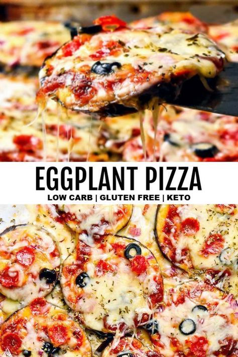 *NEW* Easy, cheesy, and TASTY --this eggplant pizza is about to become a staple in your low carb kitchen! All you need is ten minutes, two thumbs, and a handful of ingredients. #lowcarbeggplantpizza #eggplantpizza Keto Eggplant Pizza, Eggplant Pizza Recipe, Tortellini Pesto, Eggplant Pizza, Eggplant Pizzas, Egg Plant, Boiled Egg Diet Plan, Low Carb Diets, Low Carb Diet Recipes