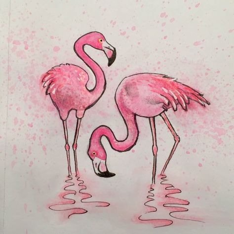 Flamingo drawing illustration Flamingo Drawings Easy, Simple Flamingo Painting, Flamingo Drawing Pencil Sketches, Cute Flamingo Drawing Easy, Flamingo Art Drawing, Flamingo Bird Drawing, Flamingo Sketch Drawings, Simple Flamingo Drawing, Flamingo Easy Drawing