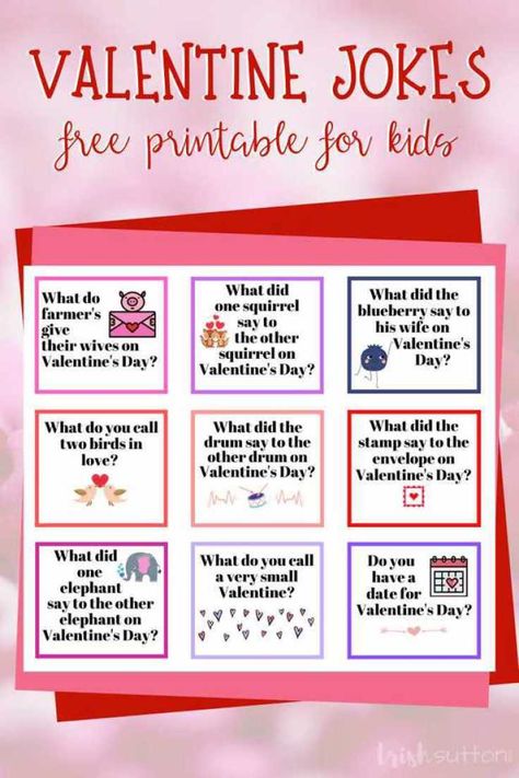 Valentine Jokes for Kids | Free Printable, TrishSutton.com Valentine Jokes For Kids, Lunch Box Jokes For Kids, Valentines Card Sayings, Valentines Day Jokes, Valentine Jokes, Free Valentine Cards, Silly Valentines, Valentine Notes, Lunchbox Jokes