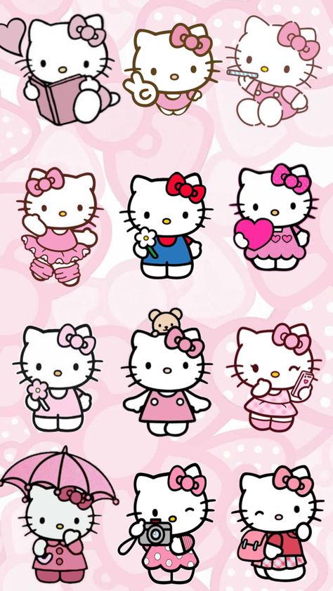 Hello Kitty Imagenes, Hello Kitty Crafts, Hello Kitty Aesthetic, Hello Kitty Backgrounds, Hello Kitty Art, Picture Collage Wall, Hello Kitty Pictures, Kitty Wallpaper, Picture Collage