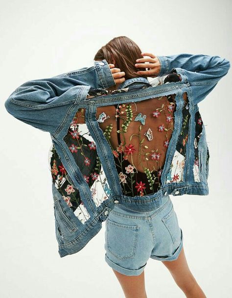 Denim On Denim, Diy Vetement, Painted Clothes, Vintage Diy, Fashion Images, Mode Inspiration, Art Clothes, Upcycle Clothes, Shibori