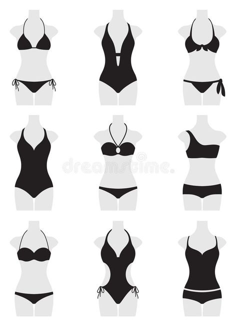 Afro Hair Silhouette, Fashion Template, Anime Outfit, Fashion Illustrations Techniques, Clothing Guide, Clothing Design Sketches, Swimsuits Outfits, Swimsuit Design, Fashion Design Sketches