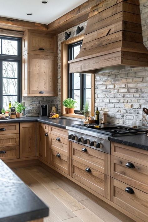 https://pin.it/7jsTD8atO German Style Kitchen, Wood Accents Kitchen, Bright House Decor, Knotty Alder Kitchen Cabinets, Knotty Alder Kitchen, Alder Kitchen Cabinets, Kitchen Ideas Decor, Rustic Kitchen Ideas, Hickory Kitchen Cabinets