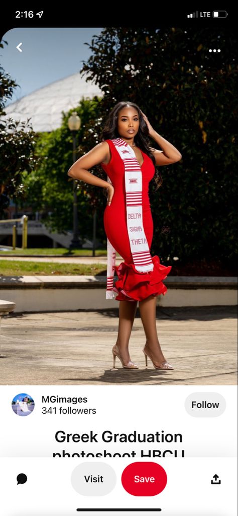 Delta Sigma Theta Outfits Fashion, Hbcu Graduation Pictures, Graduation Pictures Outfits, Graduation Cap Decoration Nursing, Sorority Graduation, Graduation Pic Ideas, Sorority Fashion, Graduation Look, Grad Outfits