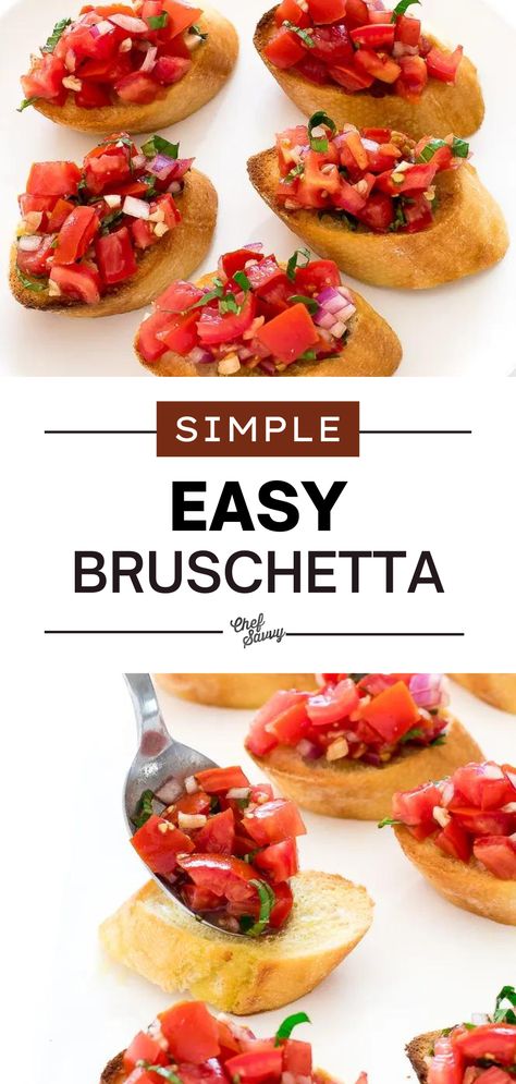 Bruschetta Appetizers, How To Make Bruschetta, Easy Bruschetta Recipe, Fresh Basil Recipes, Homemade Bruschetta, Bruschetta Appetizer, Easter Meal, Chef Savvy, Easy Bruschetta