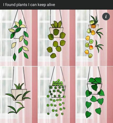 Window Hanging Plants, Stained Glass Plants, Pictures Of Plants, Tire Garden, Plants Hanging, Window Plants, Stained Glass Decor, Wall Window, Stained Glass Diy