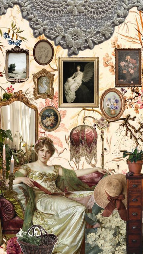 Victorian Charm #vintage #victorian #parlor #reading #feminine #shabbychic Victorian Parlor, Victorian Home Decor, Victorian Cottage, Victorian Decor, Reading Room, Vintage Victorian, Victorian Homes, Cottage Core, Mixed Media Art