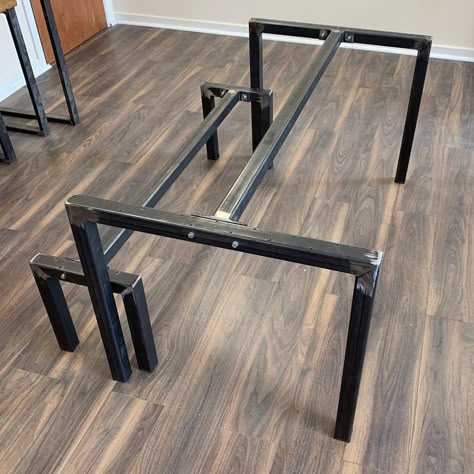 Meja Industrial, Wood And Metal Table, Coffee Office, Industrial Table Legs, Garden Clothing, Industrial Style Table, Welded Furniture, Kursi Bar, Bench Legs